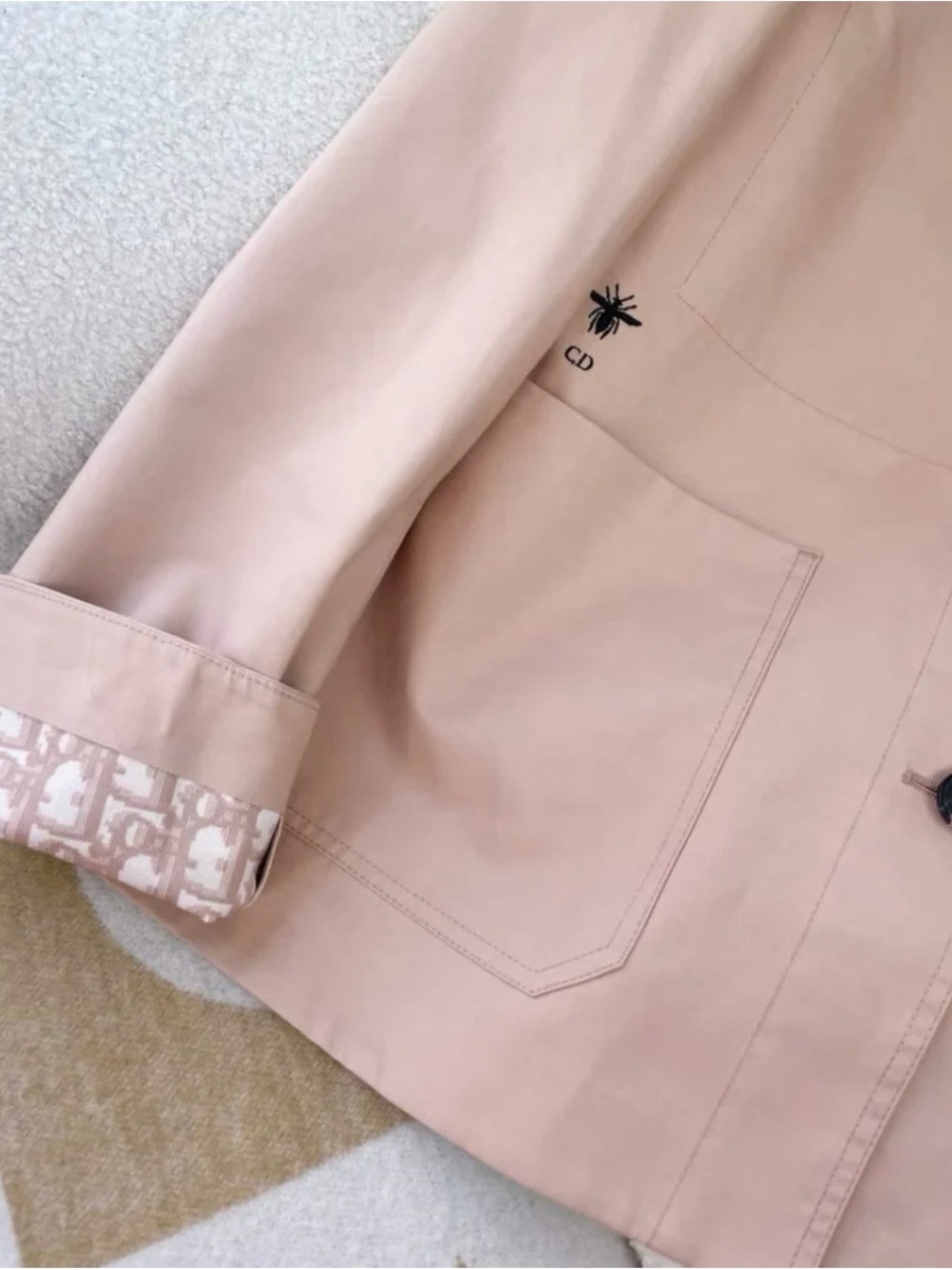 Dior Light Pink Button-Front Blazer Jacket - Picture 2 of 5